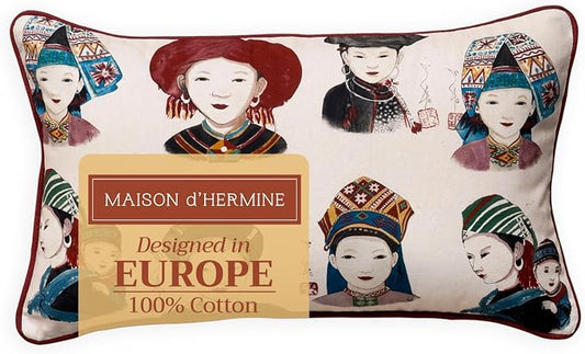 Maison d' Hermine Throw Pillow Covers 100% Cotton (12" x 20" - Pack of 1)