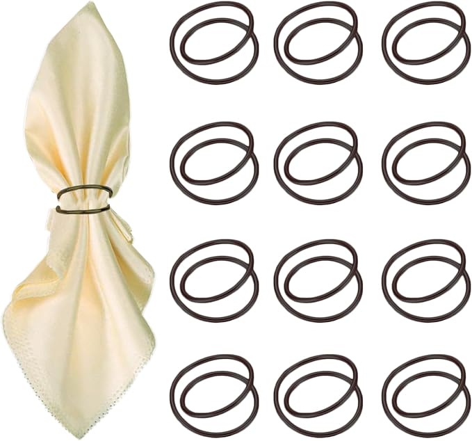Black Napkin Rings - 12 PCS Metal Spiral Napkin Rings(Spiral) | Napkin Holders Buckles for Family Dinner, Wedding, Party,Table Decorations