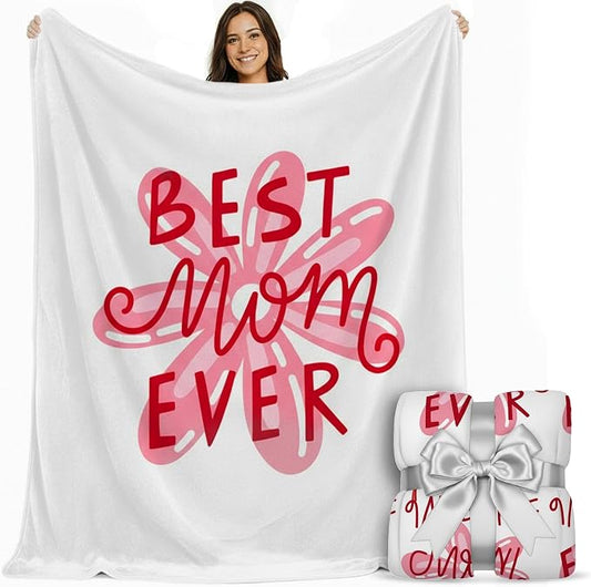 FILO ESTILO Mom Blanket 50"x60" in Gift Ready Packaging for Mother | Cozy Dyed Fleece Throw Blanket by FiloEstilo - Best Mom Ever Gift for Couch or Bed | Special Present from Daughter or Son