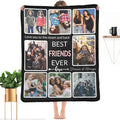 Gifts for Friend Customized Blanket with Photo, Make a Personalized Friends Blankets with Picture Custom Memories Souvenir Throw Blanket for Best Friends Ever, 8 Collage Made in USA
