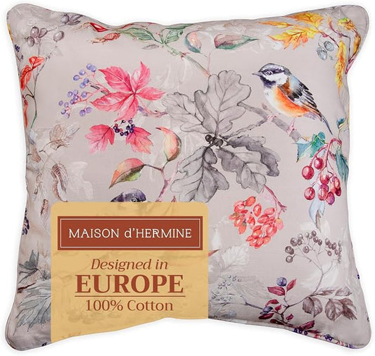 Maison d' Hermine Throw Pillow Covers 100% Cotton (20" x 20" - Pack of 1)