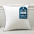 Phantoscope 16x16 Pillow Inserts, Decorative Throw Pillow Inserts with 100% Cotton Jacquard Cover, Virgin Fiber Pillow Sham Stuffer, Square Couch Cushion Pillows, Pack of 1, 16x16 Inch