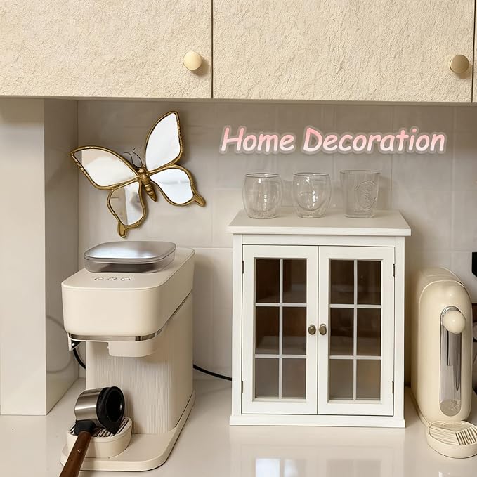 Gold Resin Butterfly Mirror Wall Decor, Vintage Insect Shaped Decor Mirror | Butterfly Shaped Accent Wall Mirror, Butterfly Mirror Wall Sculpture, Creative Home Decoration for Bedroom Balcony Corridor