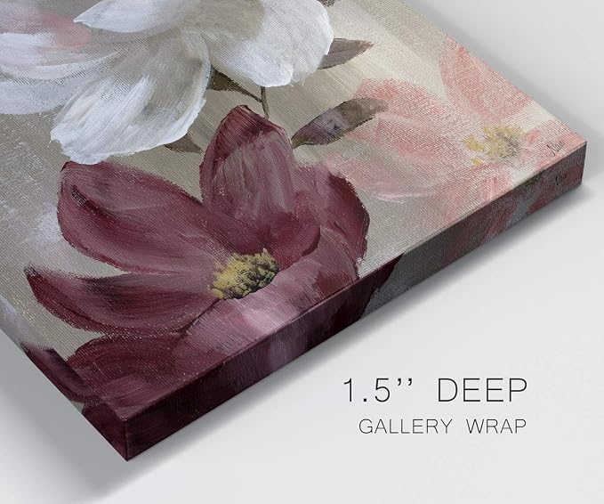 Renditions Gallery Canvas Flower Wall Art Home Glam Paintings & Prints Colorful Rose Garden Modern Romantic Botanical Wall Hanging Decorations for Bedroom Office Kitchen - 12"x24" LT43