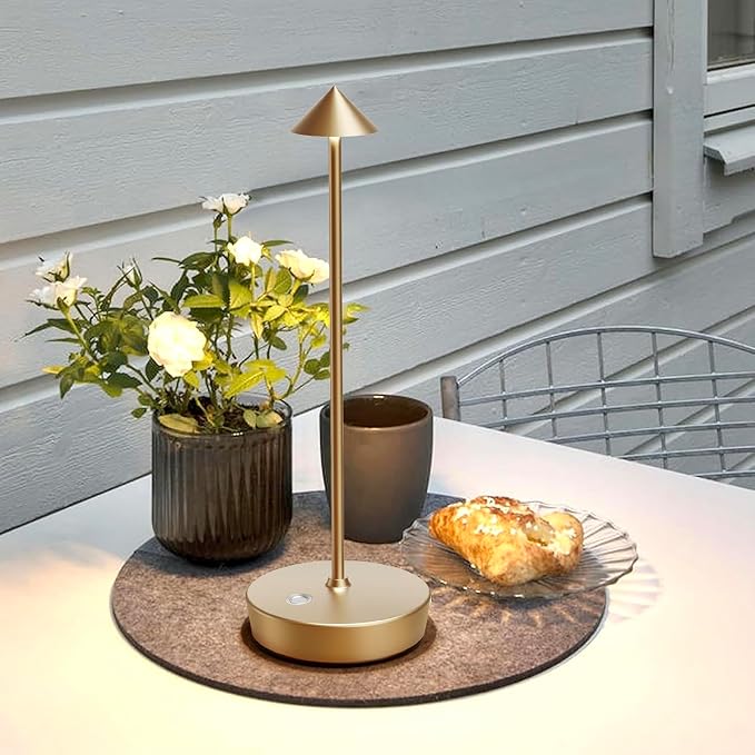 Set of 2 Cordless Rechargeable Led Table Lamp Battery Operated Light Bronze