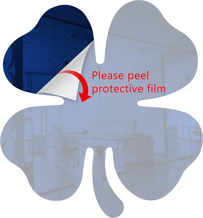 Acrylic Mirror 6" Wide Shamrock Dark Blue .118" Thick No Adhesive Reflective Pieces Perfect for DIY Arts and Crafts School Projects Home or Office Decor Special Events by Marketing Holders