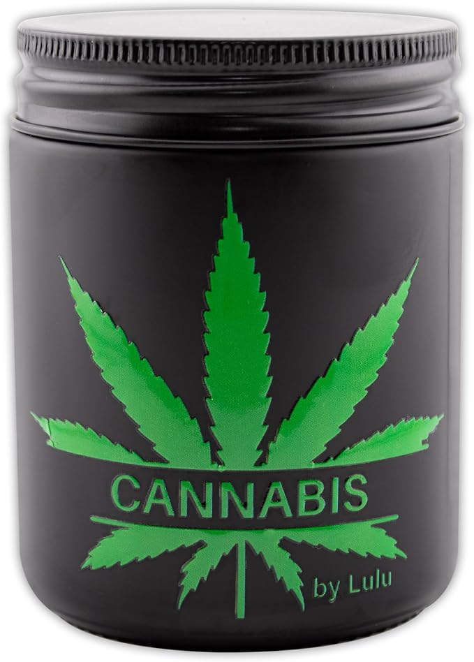 Lulu Candles Cannabis Scented Soy Jar Candle, 8 Oz. Mason Jar | Luxury, Hand Poured in The USA, Highly Scented & Long Lasting