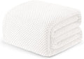 Exclusivo Mezcla Soft Waffle Fleece Bed Blanket Twin XL Size, White | Lightweight Plush Blanket for Bed, Couch, Sofa, Cozy Fluffy Design for Bedroom, Guest Room, All Season, 90x66 Inches