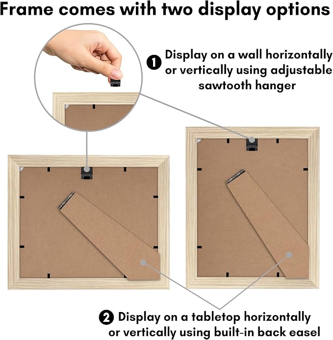 Americanflat 8x10 Picture Frame - Matted to 5x7 - Natural Oak
