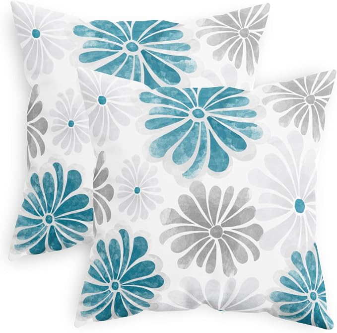 CaliTime Decorative Couch Throw Pillow Covers, 22 X 22 Inches, Teal