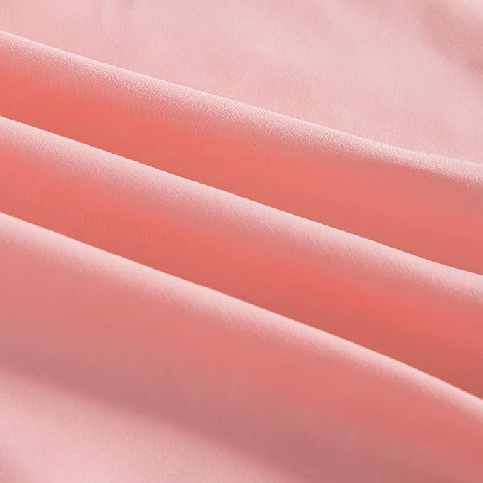 Bed Skirt Full Size Ruffled Bed Skirts with Split Corners | 14 Inch Drop Dust Ruffle Bed Skirt with Platform, Full Size, Peach