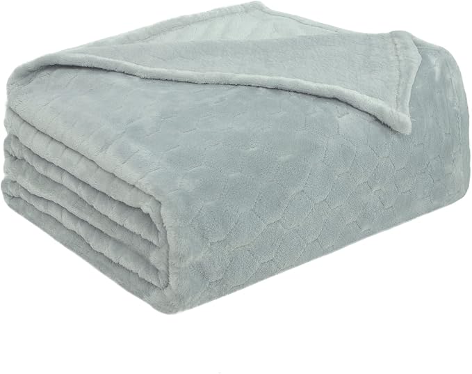 TOONOW Fleece Blanket Super Soft Cozy Throw Blanket 50" x 60", Lightweight Fuzzy Comfy Textured Flannel Blanket Warm Plush Throw Blankets for Couch, Sofa, Bed, Mirage Gray