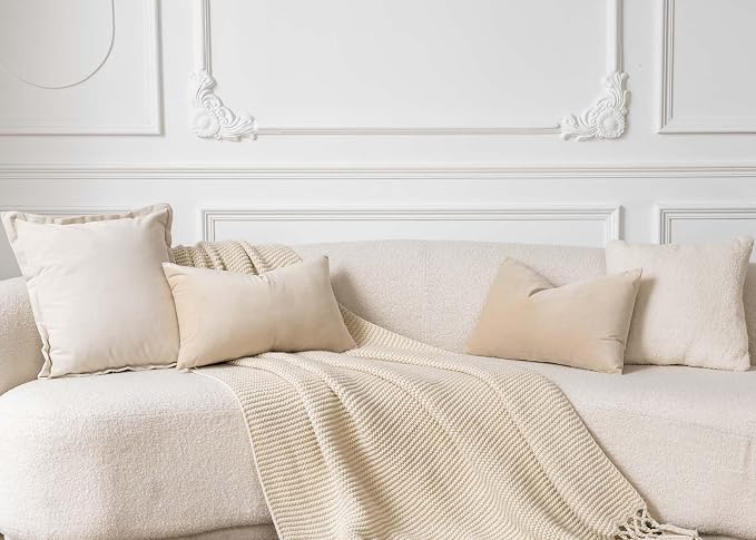 JUSPURBET 14x24 Velvet Decorative Throw Pillow Covers Set of 2,Khaki