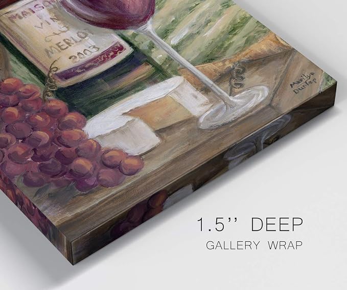 Renditions Gallery Canvas Wall Art Modern Paintings Decorations Country Red Wine Romantic Nature Wall Hanging Vintage Canvas Artwork for Bedroom Office Kitchen Prints - 8"x16" LT43