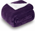 SOCHOW Sherpa Fleece Throw Blanket, Double-Sided Super Soft Luxurious Plush Blanket Twin Size, Aubergine 60inch X80'' | Double-Sided Super Soft Luxurious Plush Blanket Twin Size
