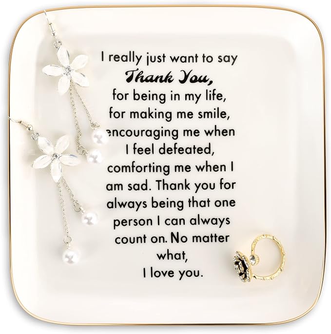 Thank You Gifts for Women, Birthday, Mother's Day, Christmas - Ring Dish