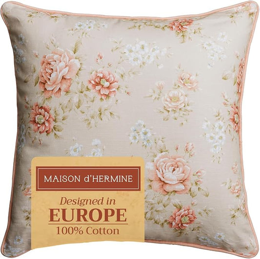 Maison d' Hermine Throw Pillow Covers 100% Cotton (18" x 18" - Pack of 1)