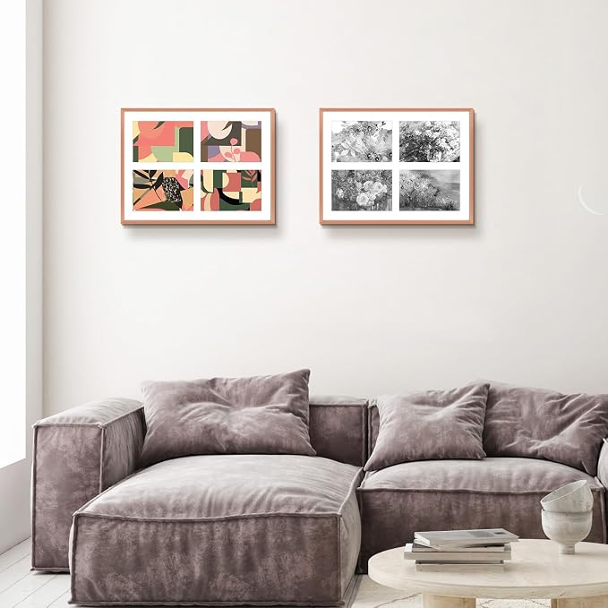 Golden State Art 12x16 Collage Frame for 4 5x7 Photos Rose Gold 2 Pack