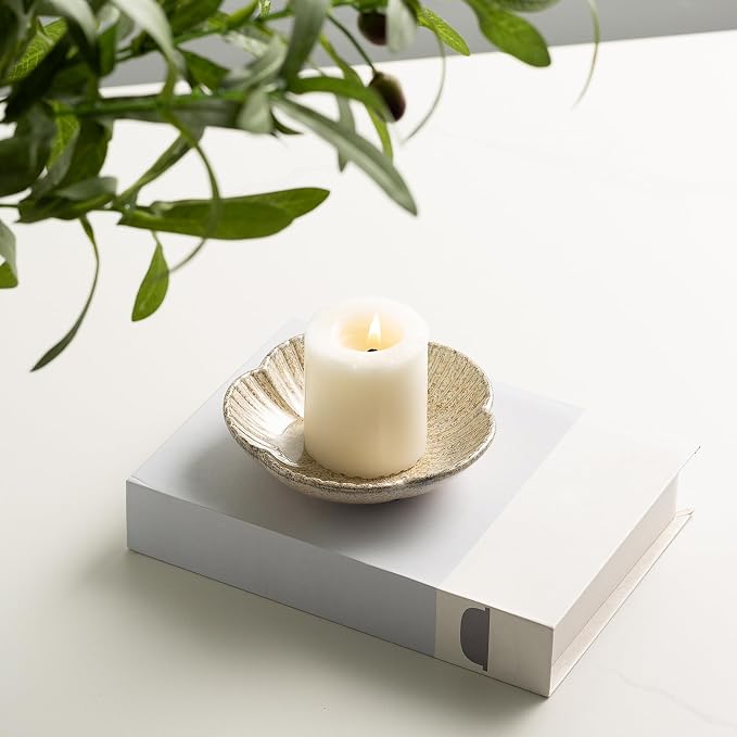 BEUNAIZER Ceramic Pillar Candle Holder Plate, Decorative Candlestick Holder