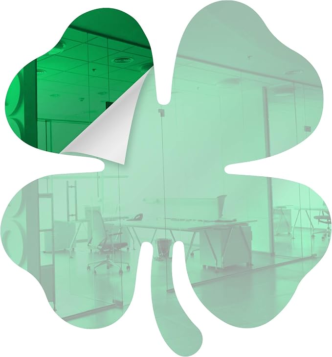 Acrylic Mirror 10" Wide Shamrock Light Green .118" Thick No Adhesive Reflective Pieces Perfect for DIY Arts and Crafts School Projects Home or Office Decor Special Events by Marketing Holders