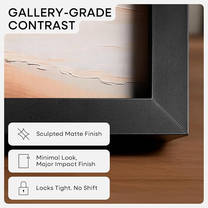 Homeforia 22x28 Black Poster Frame, High-End Metal, 18x24 Mat, Glass