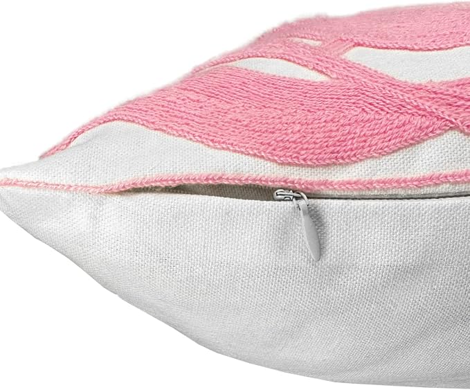 Alysheer Floral Embroidered Throw Pillow Cover 18"x18" 1pc, Light Pink