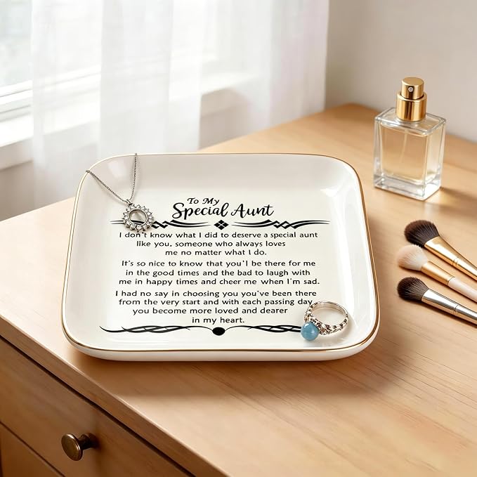Aunt Gifts from Niece Nephew - Ring Dish Gifts for Aunt Birthday Christmas