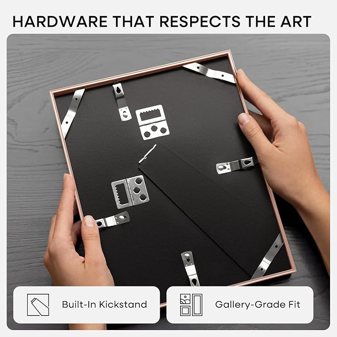 Homeforia 5x7 Rose Picture Frame, High-End Metal, 4x6 Mat, Glass