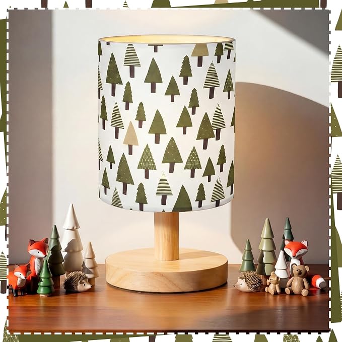 VIHOSE Woodland Kids Table Lamp for Bedroom Kids Lamps for Girls Room