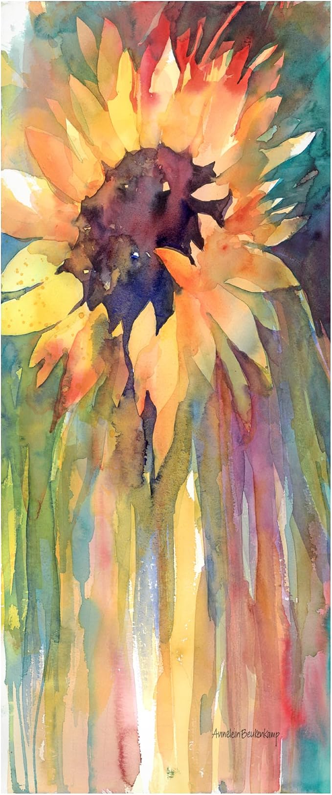 Wrapped Canvas Wall Art - Annelein Beukenkamp 'Rays Of Sun' Wall Art for Living Room, Bedroom, or Office Décor - 14x32