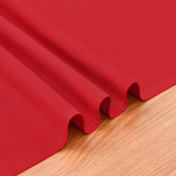 Faux Linen Table Runner Water Resistant 13 x 48 in, Red | Farmhouse Rustic Table Runners, Coffee Table Runner, Dresser Runners for Bedroom, Living Room, Kitchen, Dining, Party