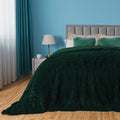GONAAP Fuzzy Faux Fur Queen Blanket for Couch, Forest Green, 90"x90" | Warm Cozy Plush Shaggy Decorative Reversible Thick Non-Heated Fleece Blanket for Sofa Bed, Gift for Women Men, All Season Use