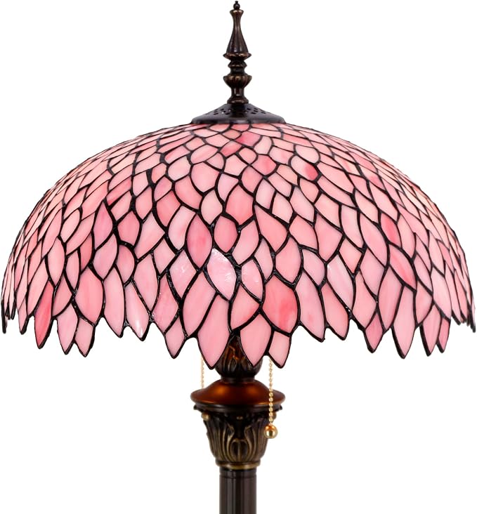 WERFACTORY Tiffany Floor Lamp 64 Inch Stained Glass Standing Reading Light