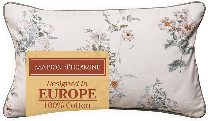 Maison d' Hermine Throw Pillow Covers 100% Cotton (12" x 20" - Pack of 1)