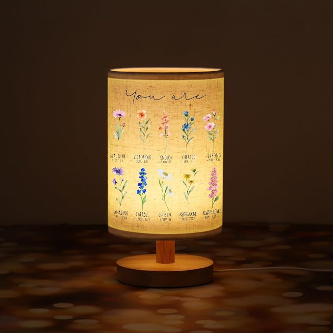 WSYEAR Christian Gifts for Women, Christian Table Lamp with Flowers, Birthday Gifts for Women, Inspirational, Religious Gifts for Sister, Friend, Daughter, Mom