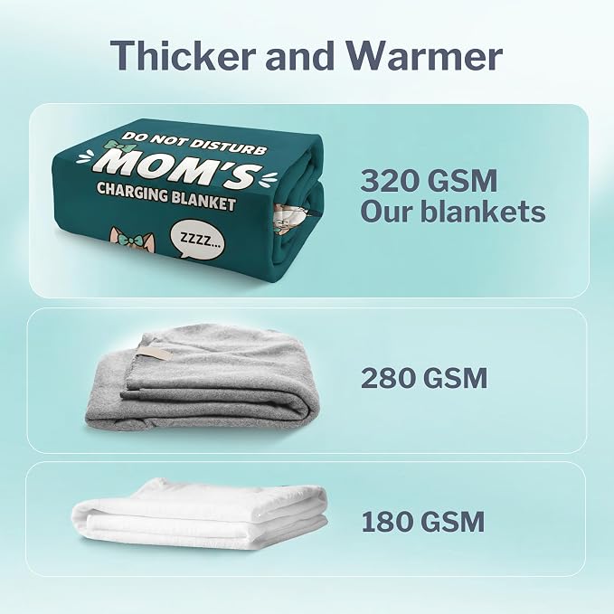 Mom Blanket in Gift Ready Packaging | Cozy Dyed Fleece Throw Blanket | 50"x60" for Couch or Bed - Unique Mom Gift for International Women's Day | Special Present from Daughter or Son