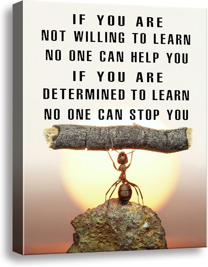 Ploceiny Ant Motivational Wall Art - Inspiring Canvas Decor for Living Room, Kitchen,Laundry room,,bathroom, Bedroom,Office Wall Art & Decor Motivational poster - Positive Quotes Wall Decor