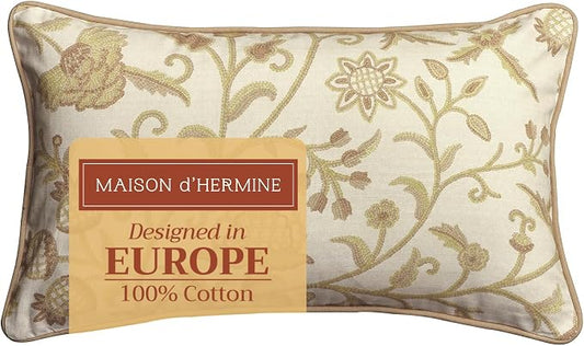 Maison d' Hermine Throw Pillow Covers 100% Cotton (12" x 20" - Pack of 1)