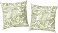 Outdoor Pillow Covers Waterproof 20x20 Inch Set of 2 Tropical Leaf Green Decorative Outside Patio Furniture Cushion Cases Decor for Porch Garden