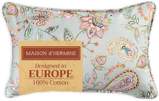 Maison d' Hermine Throw Pillow Covers 100% Cotton (12" x 20" - Pack of 1)