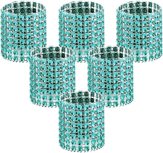 Accmor 50pcs Napkin Rings, Blue Napkin Rings Buckles | Napkin Rings for Table Decorations, Wedding, Dinner, Party, DIY Decoration