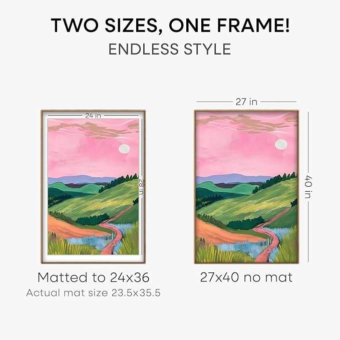 Homeforia 27x40 Mortise&Tenon Natural Oak Poster Frame, 24x36 Mat, Glass