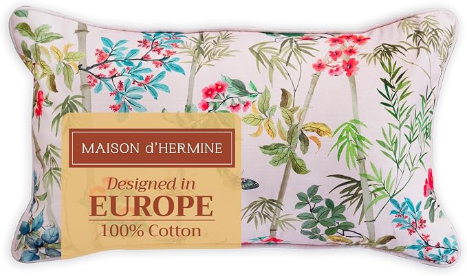 Maison d' Hermine Throw Pillow Covers 100% Cotton (12" x 20" - Pack of 1)