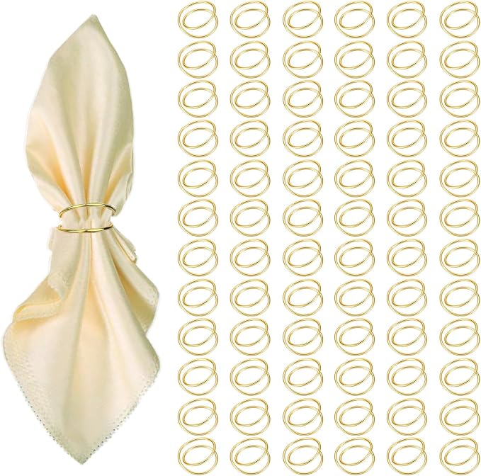 Gold Napkin Rings - 72 PCS Metal Spiral Napkin Rings(Spiral) | Napkin Holders Buckles for Family Dinner, Wedding, Party,Table Decorations