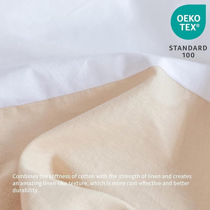BISELINA French Linen Bed Skirt with Pleated Corner 18-Inch Tailored Drop Natural Flax Cotton Blend Basic Dust Ruffle Soft Cozy Farmhouse Bedding (18" Twin, Basic Linen)