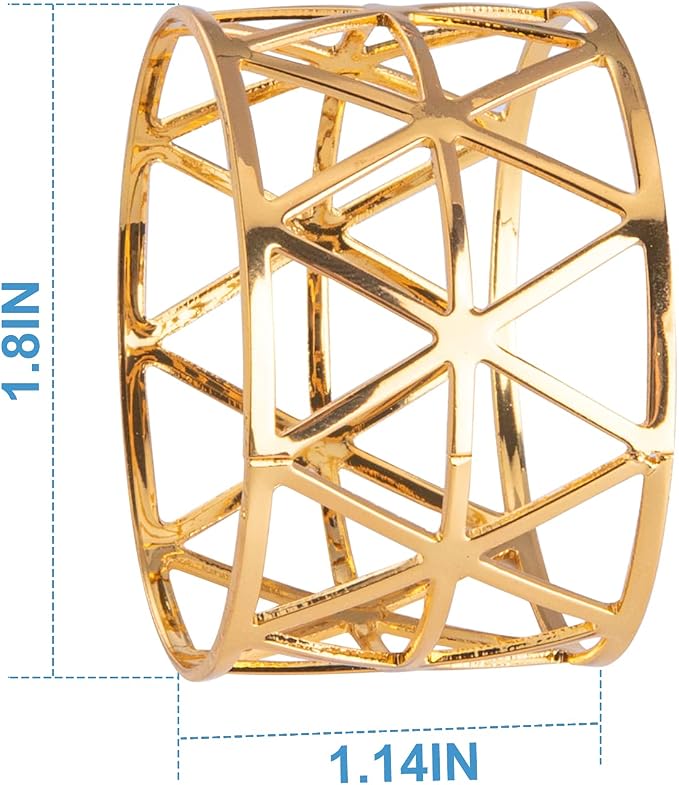 12PCS-LUNEY Gold Napkin Rings Set of 12 Metal Napkin Holder for Table Decor | 1.8" Dia×1.14" W, Sturdy Rustproof, Easy Wipe Clean, Recyclable, for Dining Wedding Birthday Party Holiday fall