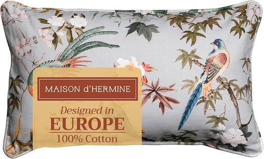 Maison d' Hermine Throw Pillow Covers 100% Cotton (12" x 20" - Pack of 1)