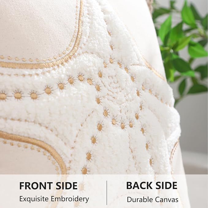 LUOYEHK Tropical Starfish Pillow Covers 18X18 Inch Set of 2 Beige Embroidered Throw Pillow Covers with Jute Rope Summer Decorative Pillowcase Square Cushion Covers for Couch Sofa Bed Home Decor