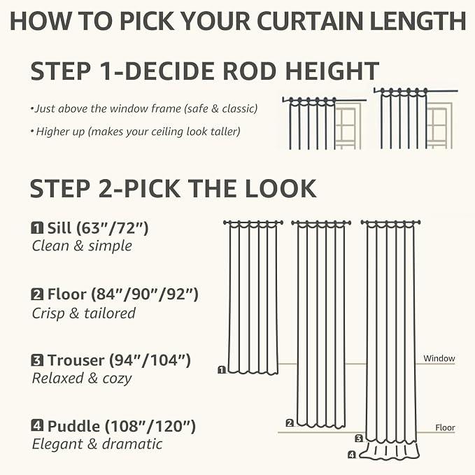 jinchan Linen Curtains Light Filtering Back Tab 100x108 Inch 1 Panel Taupe | Semi Sheer Curtains 108 inch length for Bedroom Living Room, Modern Farmhouse Drapes with Rod Pocket, Natural Boho Curtains