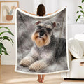 BlessLiving Throw Blanket, Dog, 50x60 in | sherpa fleece fabric, Schnauzer Lined Pet Lovers Blankets print, for pet lovers, easy machine care